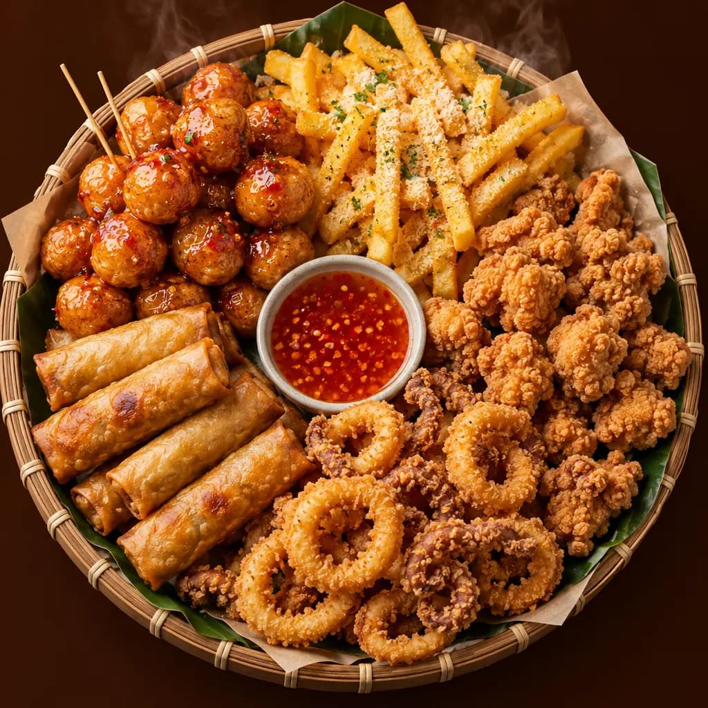 Mẹt ăn vặt chiên giòn